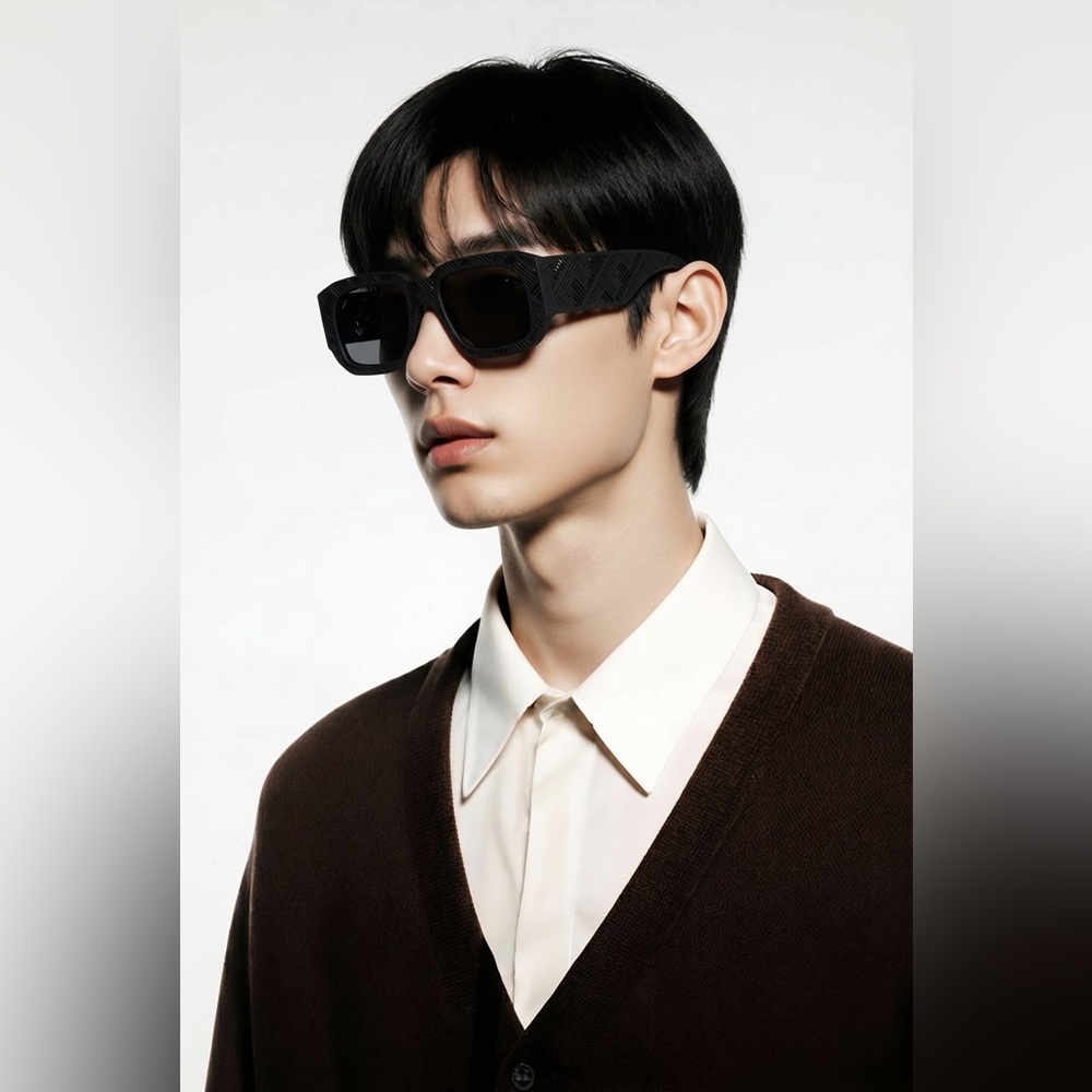 New FE40113i 02A FENDI FE40113I Shadow rectangle-frame acetate sunglasses - Picture 3 of 13